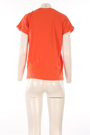 BALMAIN ORANGE COTTON T-SHIRT SMALL