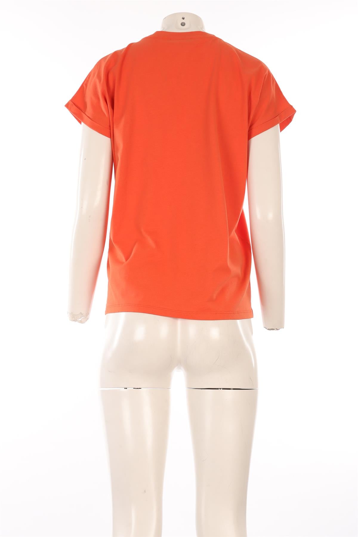 BALMAIN ORANGE COTTON T-SHIRT SMALL