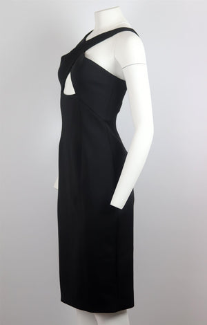 CUSHNIE ET OCHS CUTOUT STRETCH SCUBA DRESS US 4 UK 8