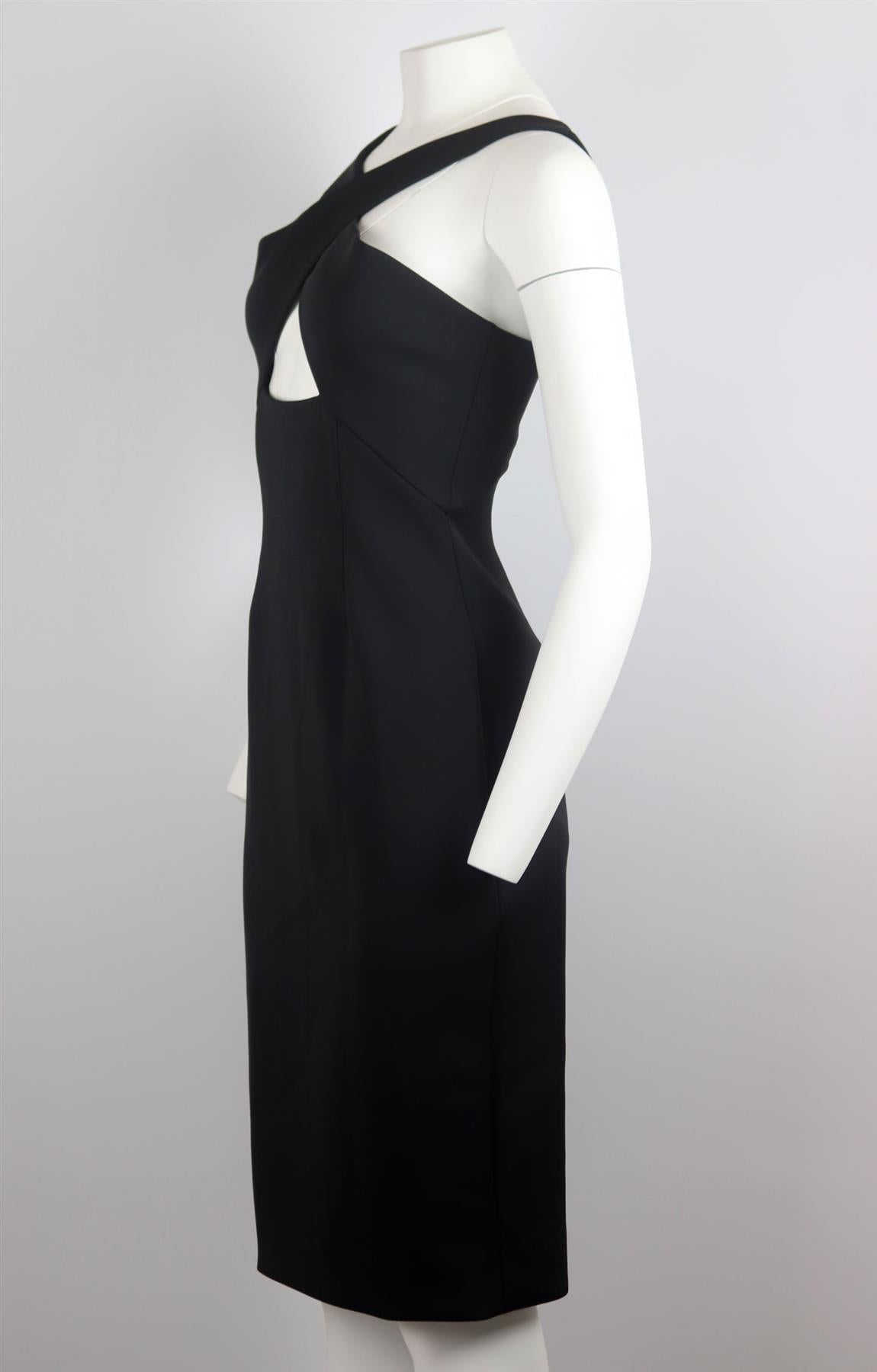 CUSHNIE ET OCHS CUTOUT STRETCH SCUBA DRESS US 4 UK 8