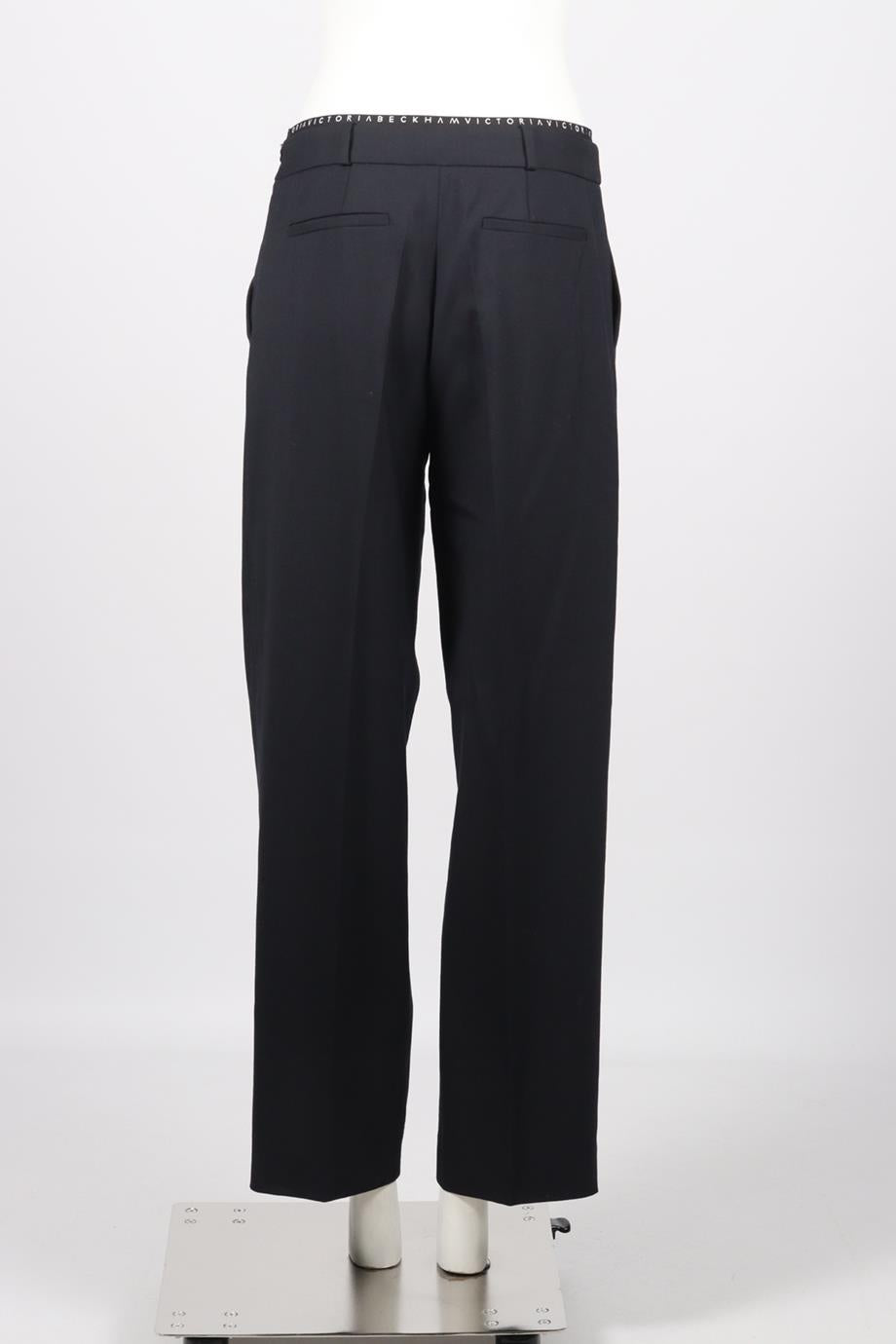 VICTORIA BECKHAM WOOL BLEND WIDE LEG PANTS UK 10