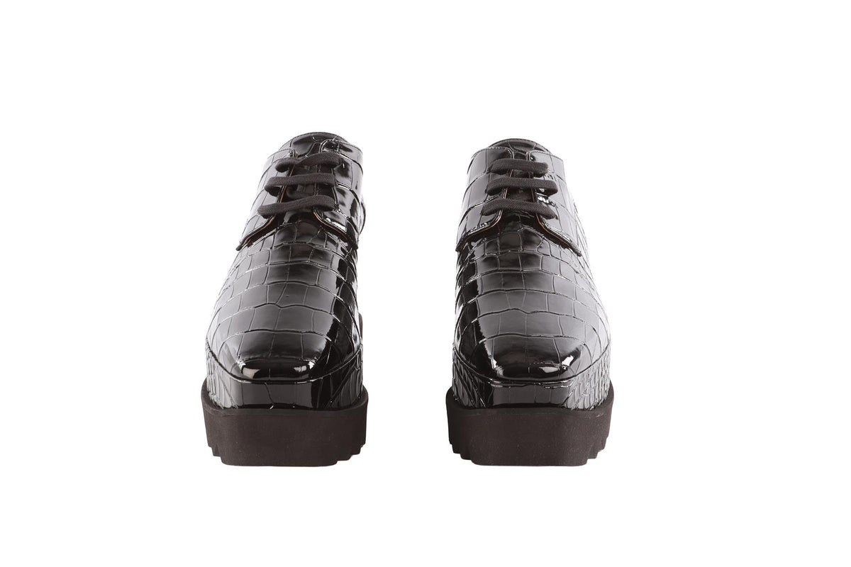 STELLA MCCARTNEY BLACK ELYSE FAUX LEATHER PLATFORM SHOES EU 39 UK 6 US 9