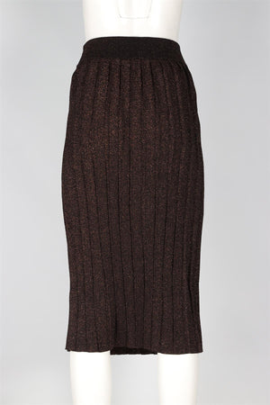 CHINTI & PARKER BRONZE KNIT MIDI SKIRT SMALL