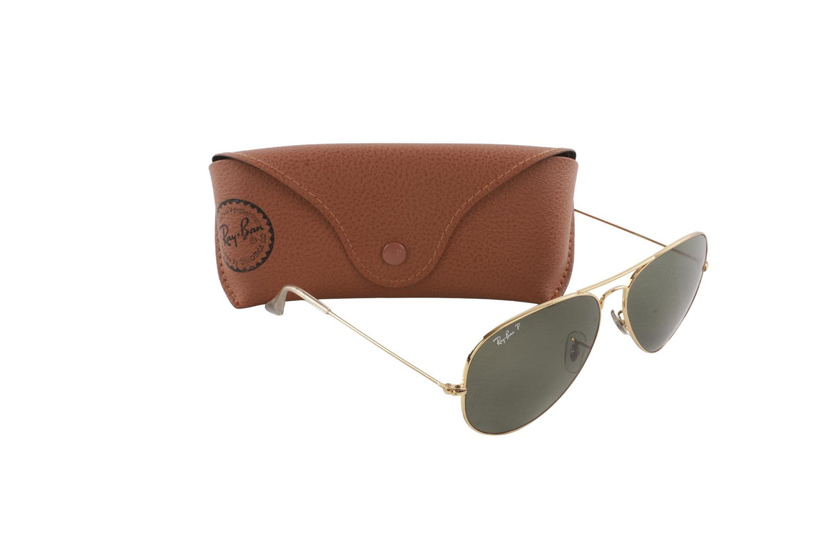 RAY BAN BLACK PILOT FRAME METAL SUNGLASSES