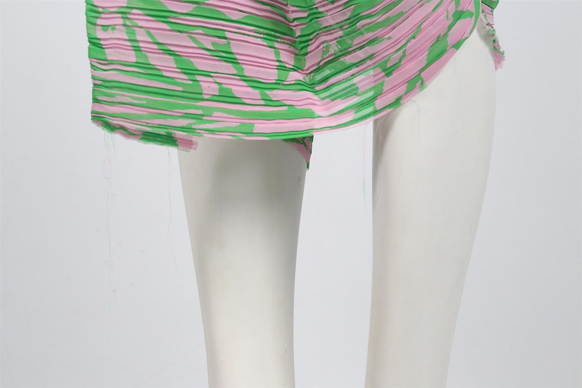 PREEN PLEATED CHIFFON MAXI DRESS SMALL