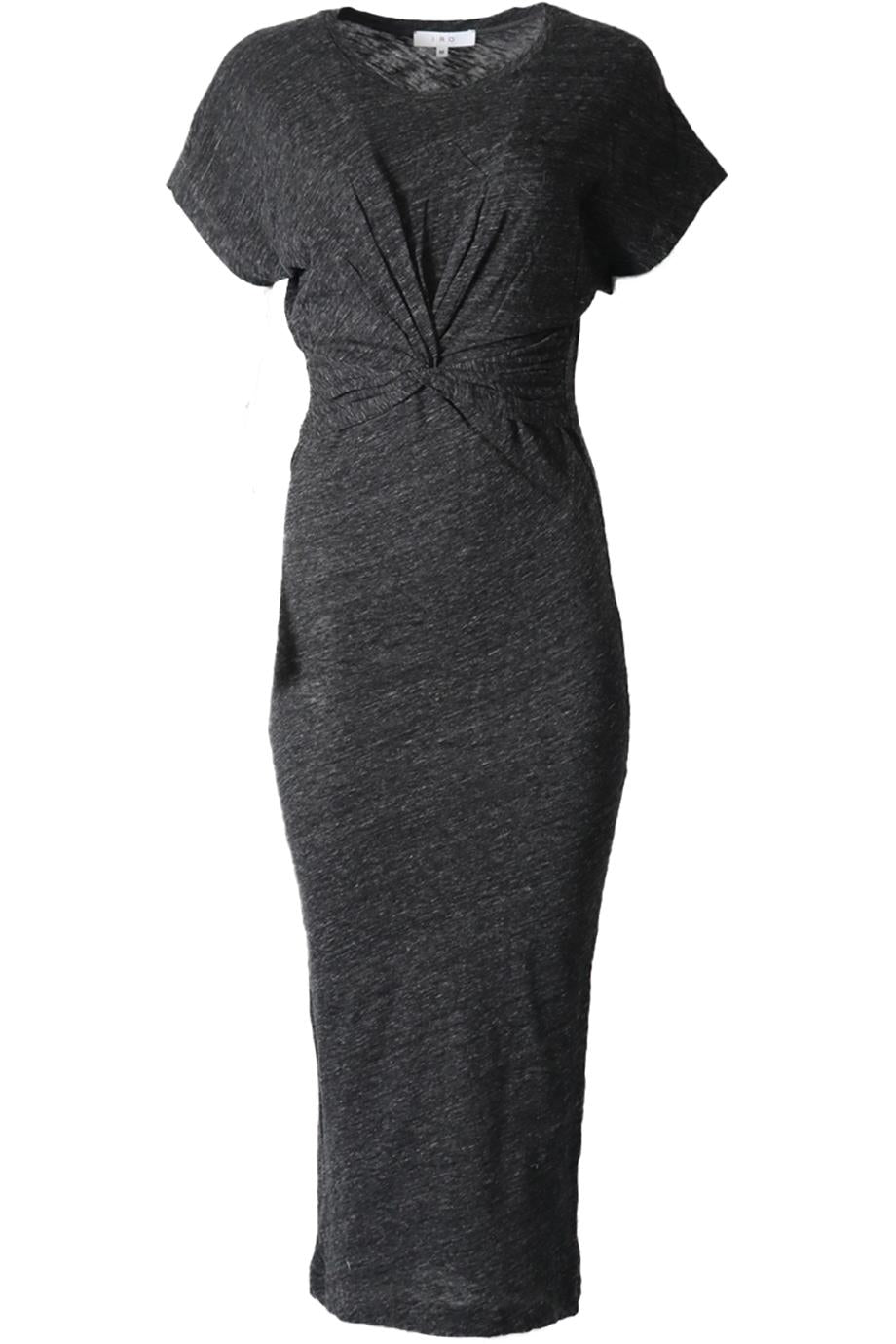 IRO RUCHED COTTON JERSEY MIDI DRESS MEDIUM