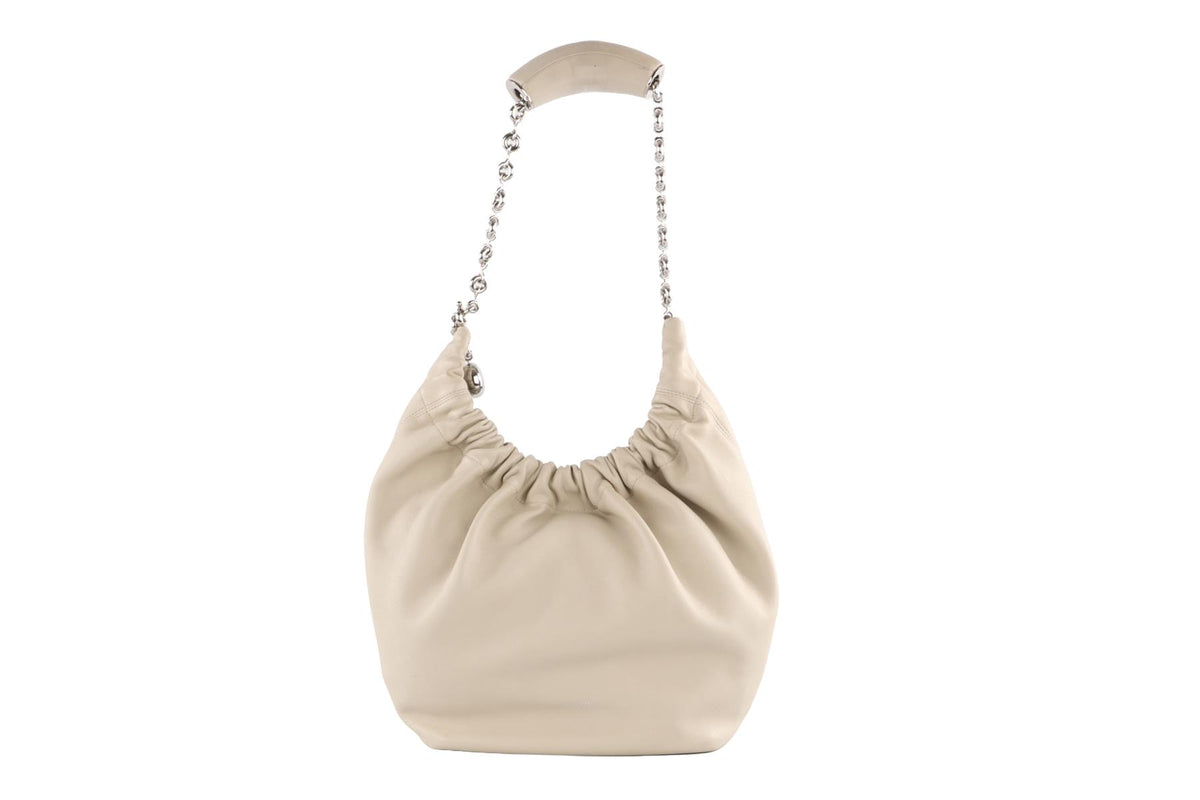 LOEWE ECRU SQUEEZE SMALL LEATHER SHOULDER BAG