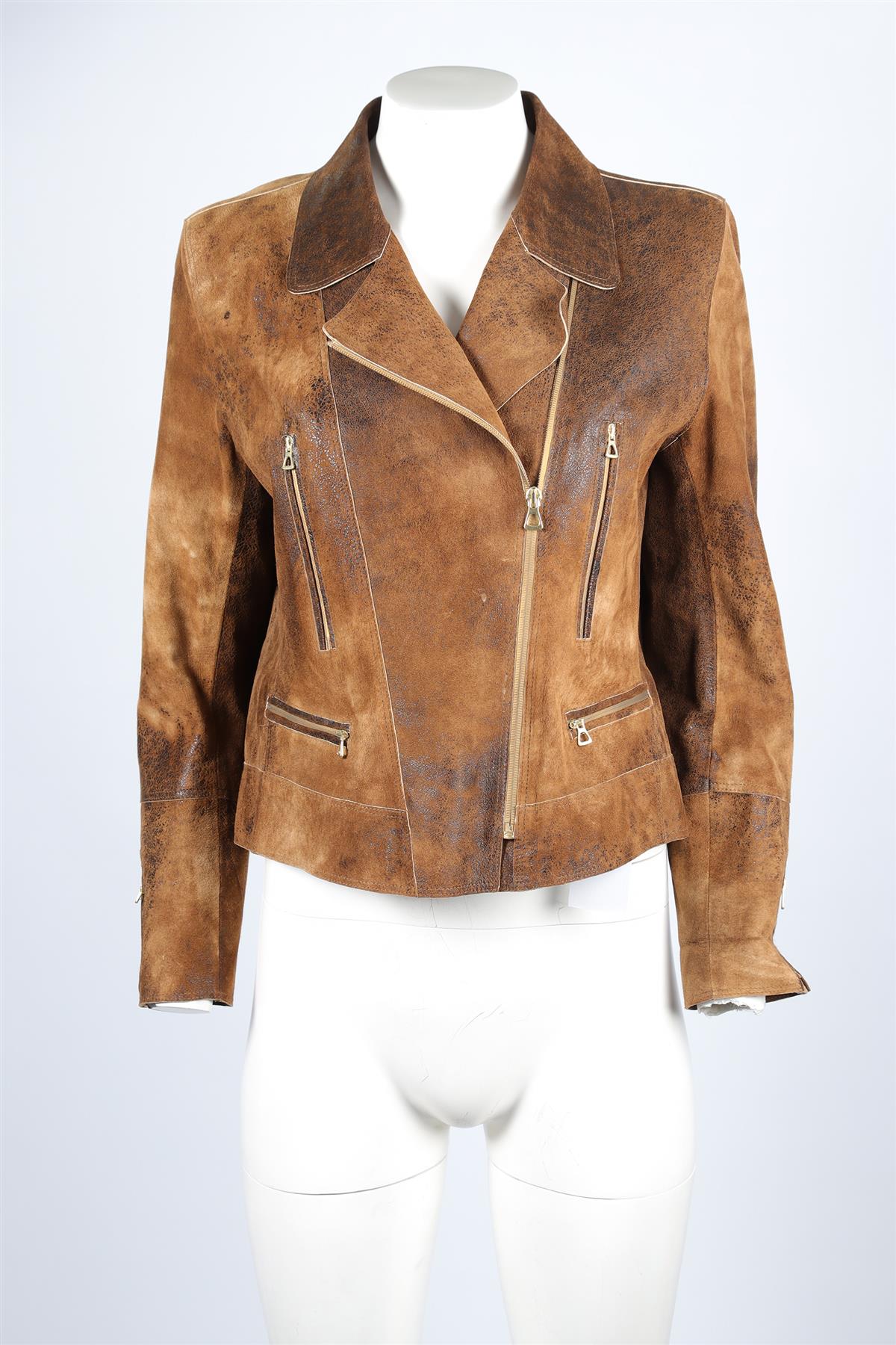 Sylvie Schimmel Brown Suede Jacket FR 46 UK 18