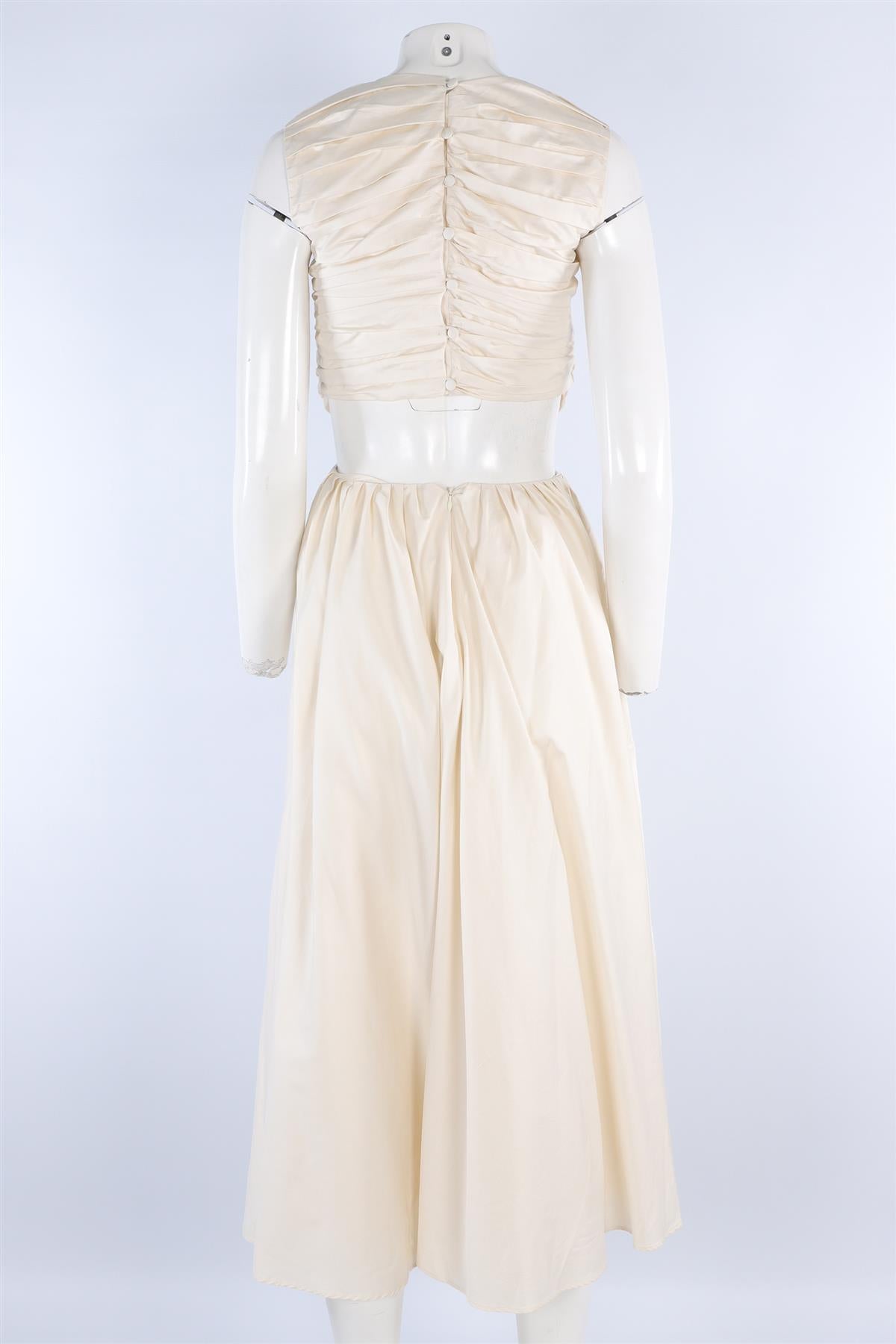 MORE NOIR CREAM COTTON MAXI DRESS SMALL