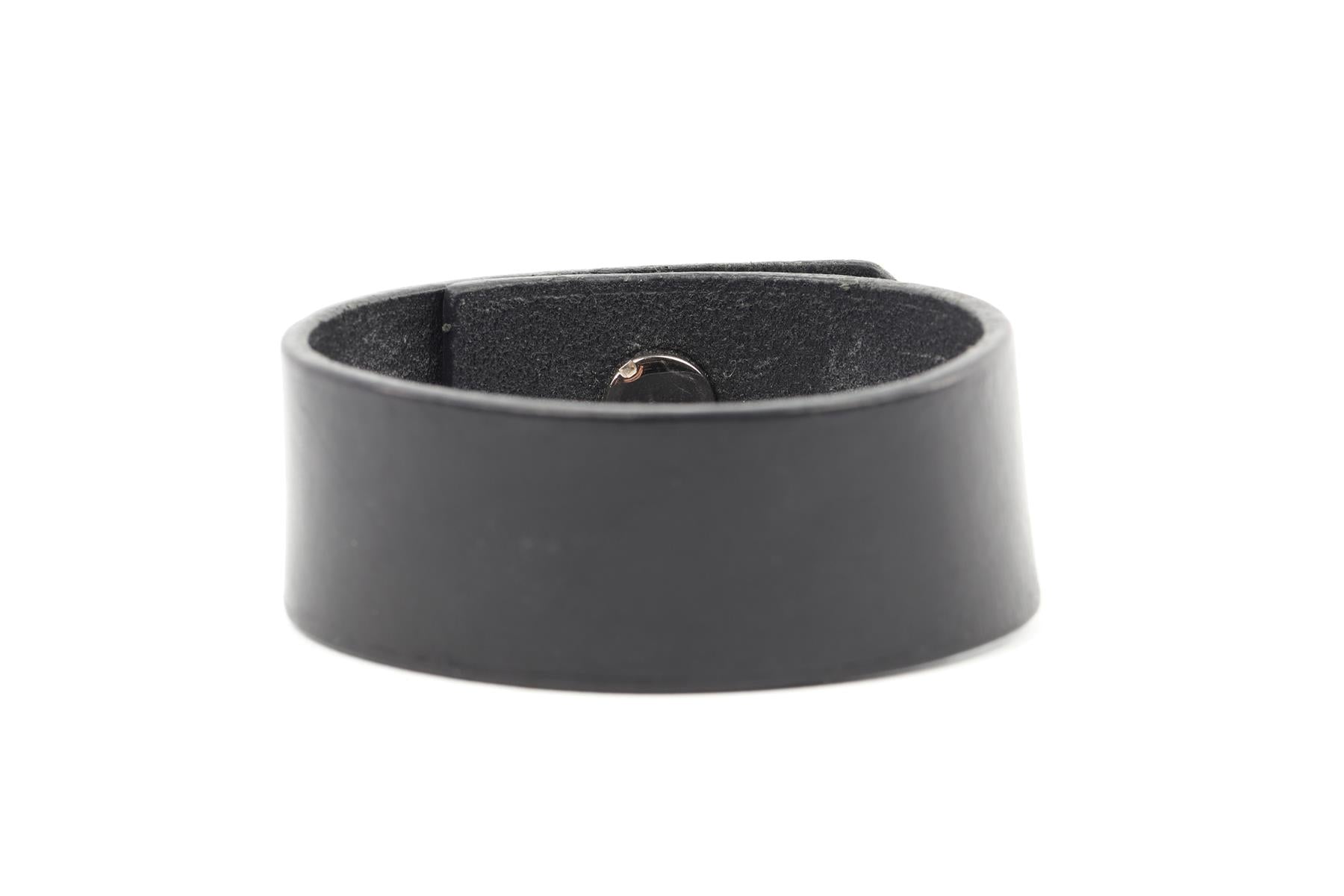 HERMÈS BLACK 2014 HIP HOP LEATHER BRACELET