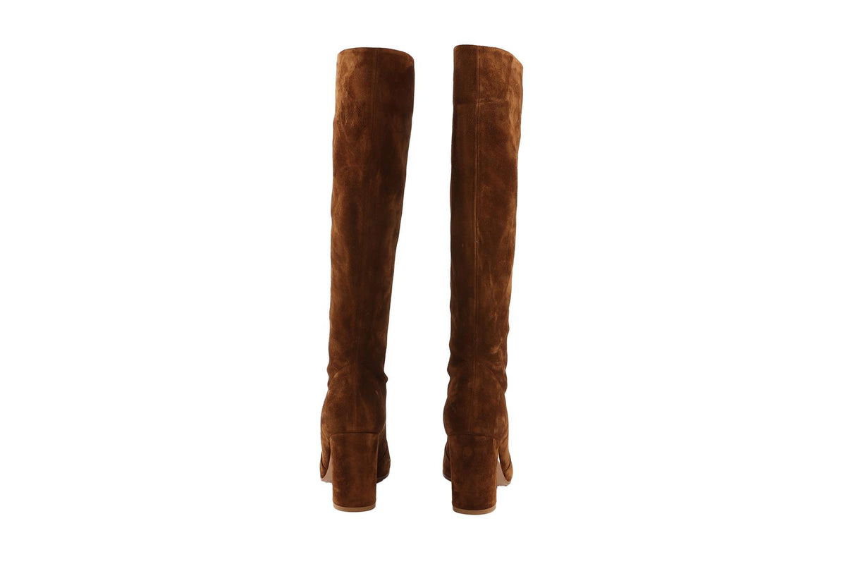 GIANVITO ROSSI BROWN SUEDE KNEE HIGH BOOTS  EU 38.5 UK 5.5 US 8.5