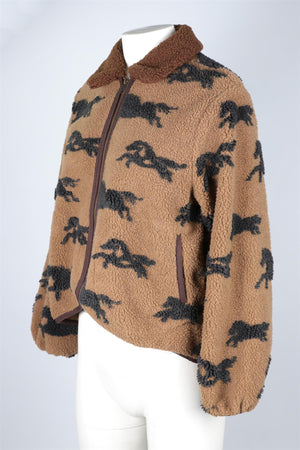 THE GREAT BROWN FLEECE JACKET UK 8