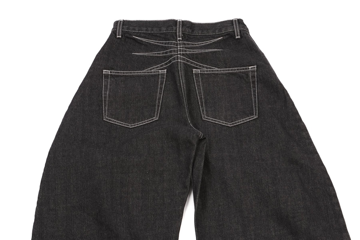 ALAÏA GREY HIGH RISE TAPERED JEANS FR 38