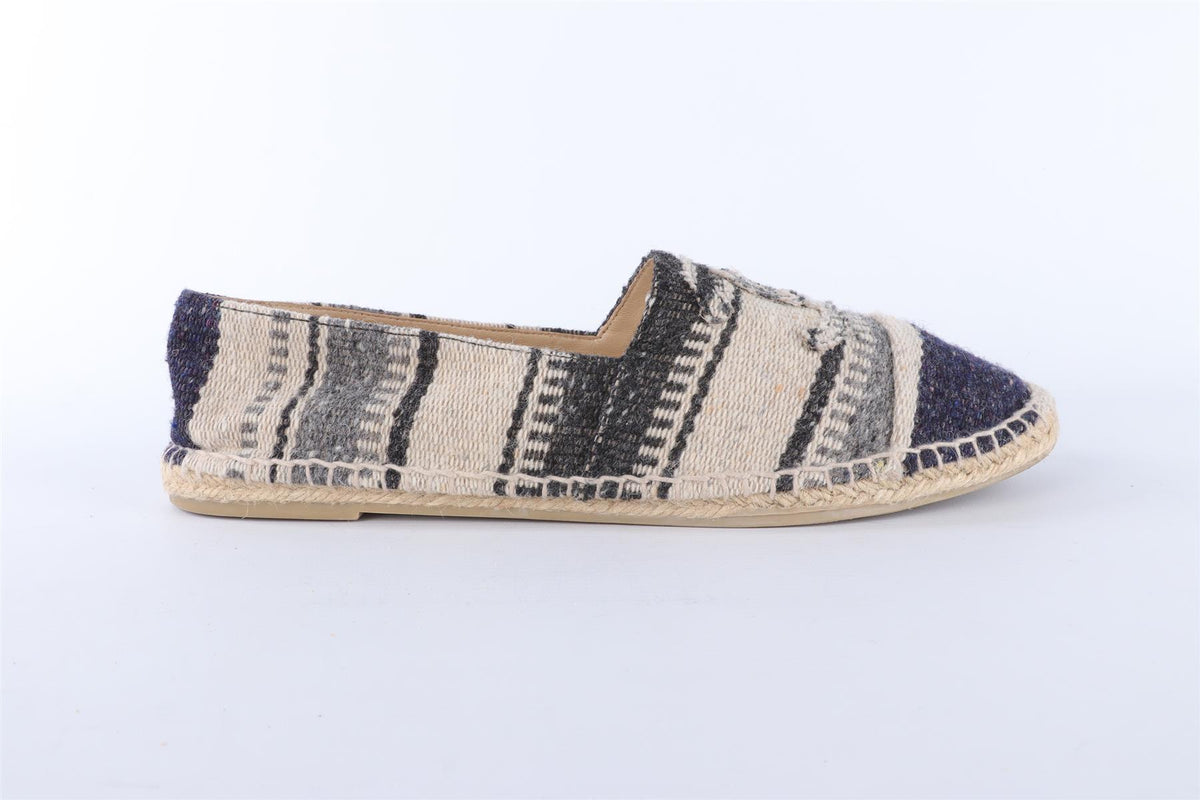 CHANEL NAVY MEN'S WOVEN ESPADRILLES EU 43 UK 9 US 10