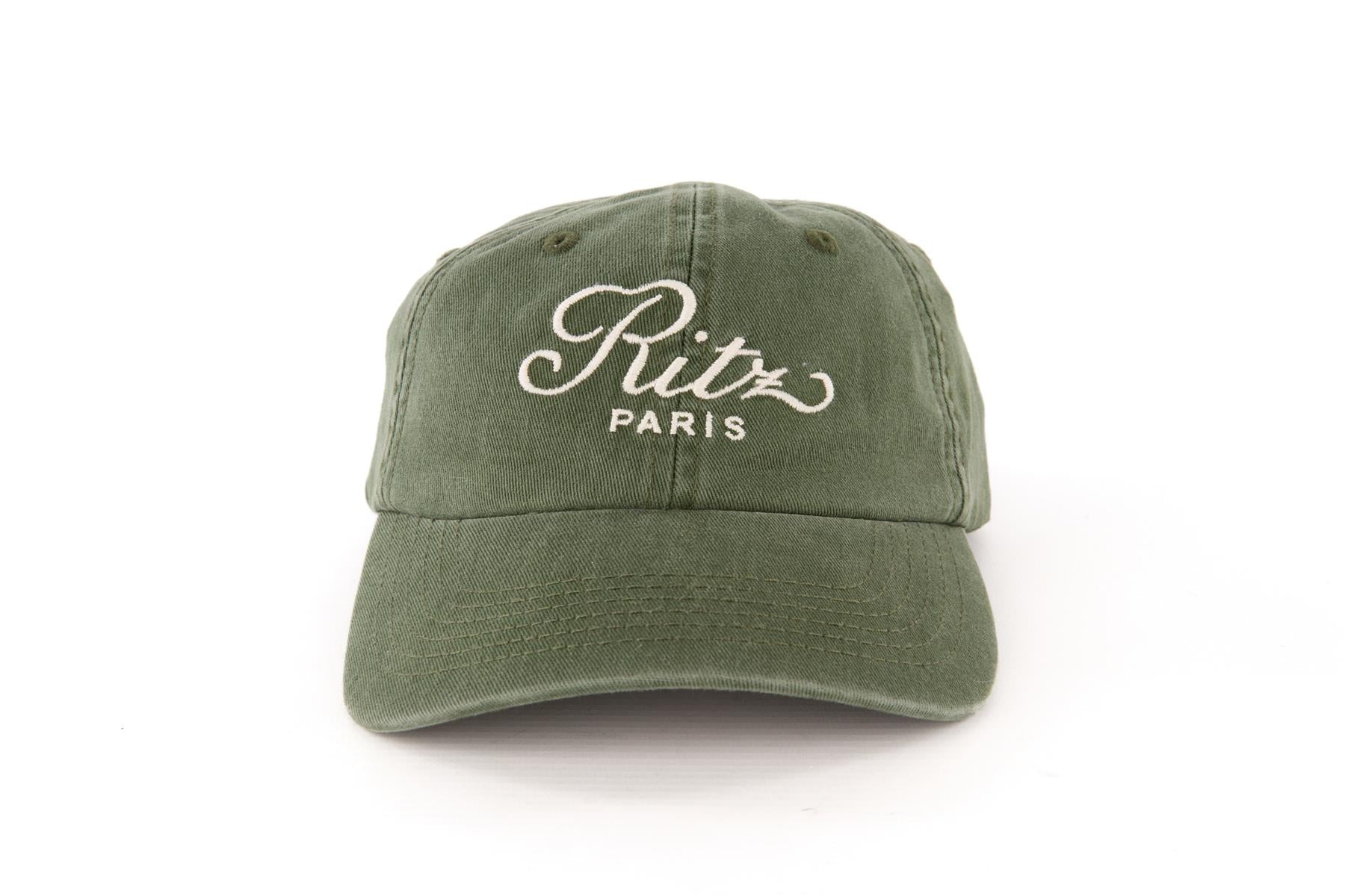 FRAME + RITZ PARIS GREEN COTTON BASEBALL HAT ONE SIZE