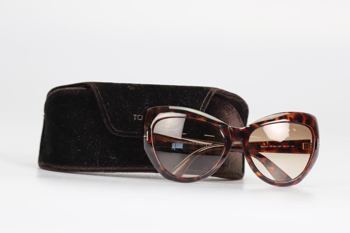 TOM FORD CAT EYE TORTOISESHELL ACETATE SUNGLASSES