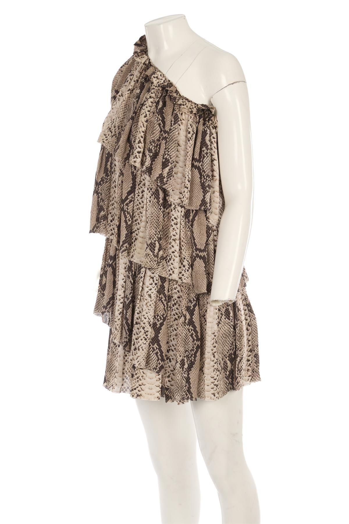 LANVIN BROWN 2011 SILK MINI DRESS FR 36 UK 8