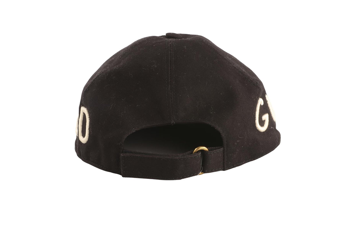 GUCCI BLACK COTTON BASEBALL CAP LARGE