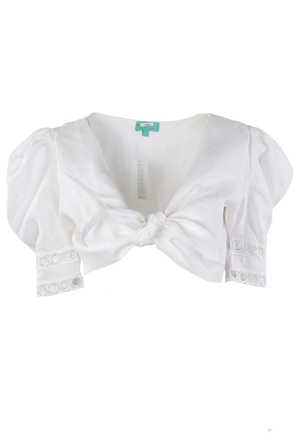 WIAMARI WHITE LINEN TOP LARGE
