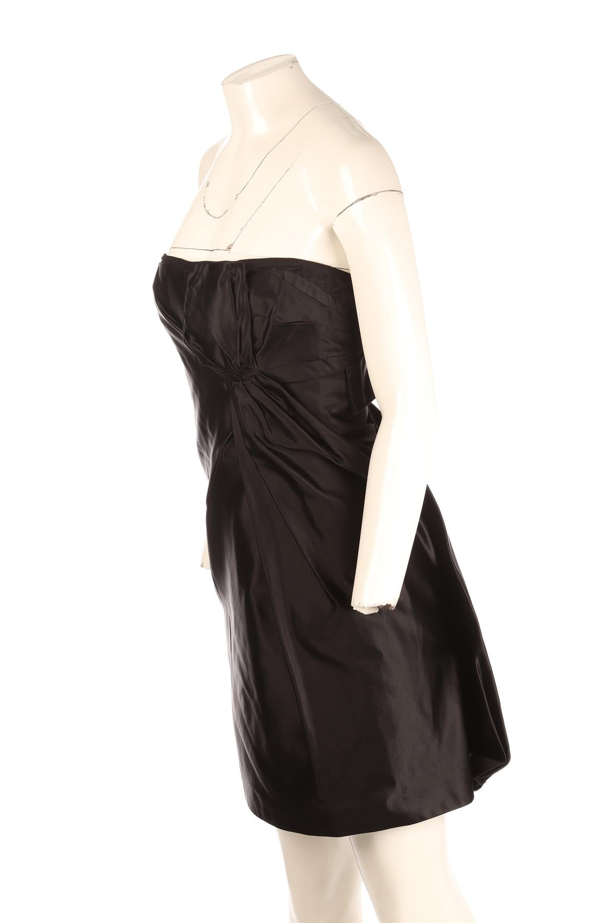 PRADA BLACK SATIN MINI DRESS IT 42 UK 10