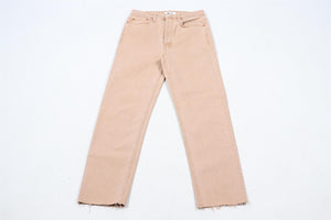 RE/DONE TAN HIGH RISE STRAIGHT LEG JEANS W27 UK 8-10