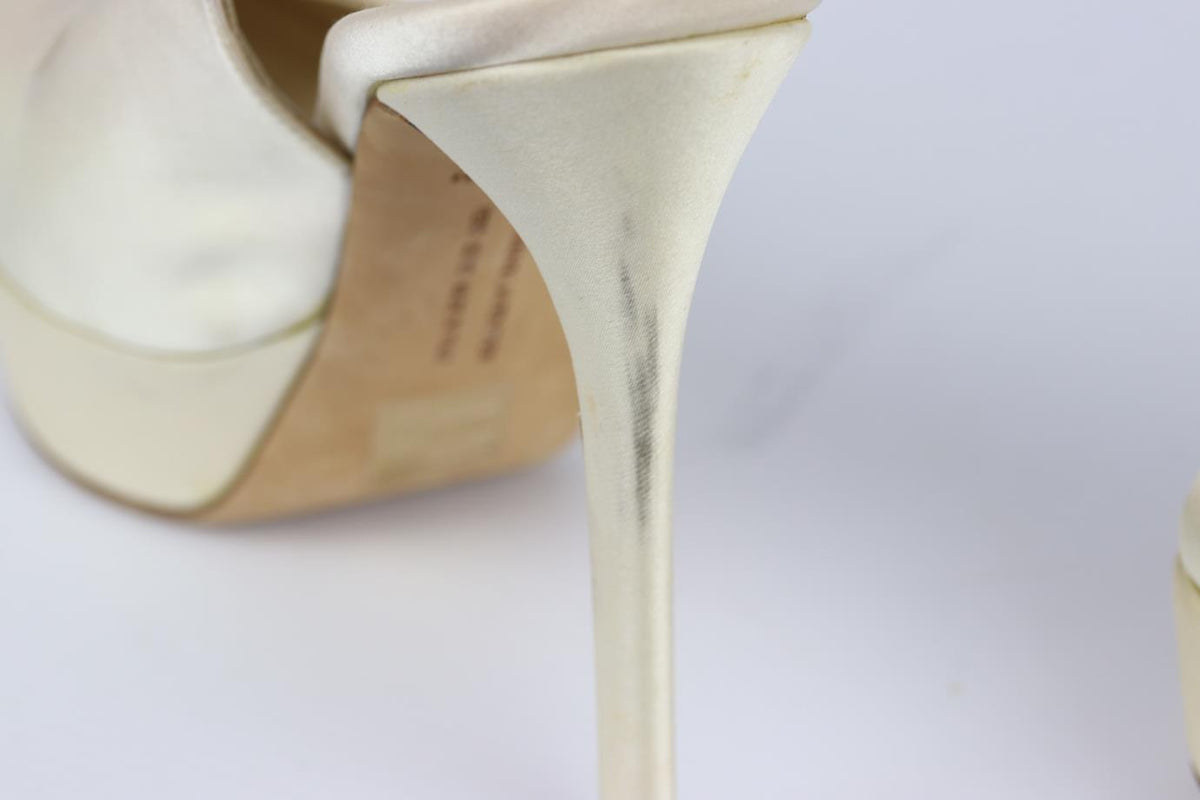 VERA WANG LAVENDER SATIN PLATFORM SLINGBACK PUMPS EU 37 UK 4 US 7