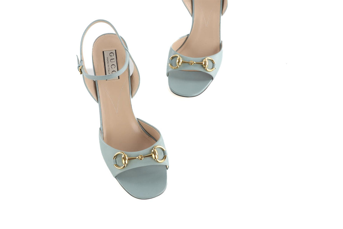 GUCCI BLUE LADY LEATHER SANDALS EU 39 UK 6 US 9