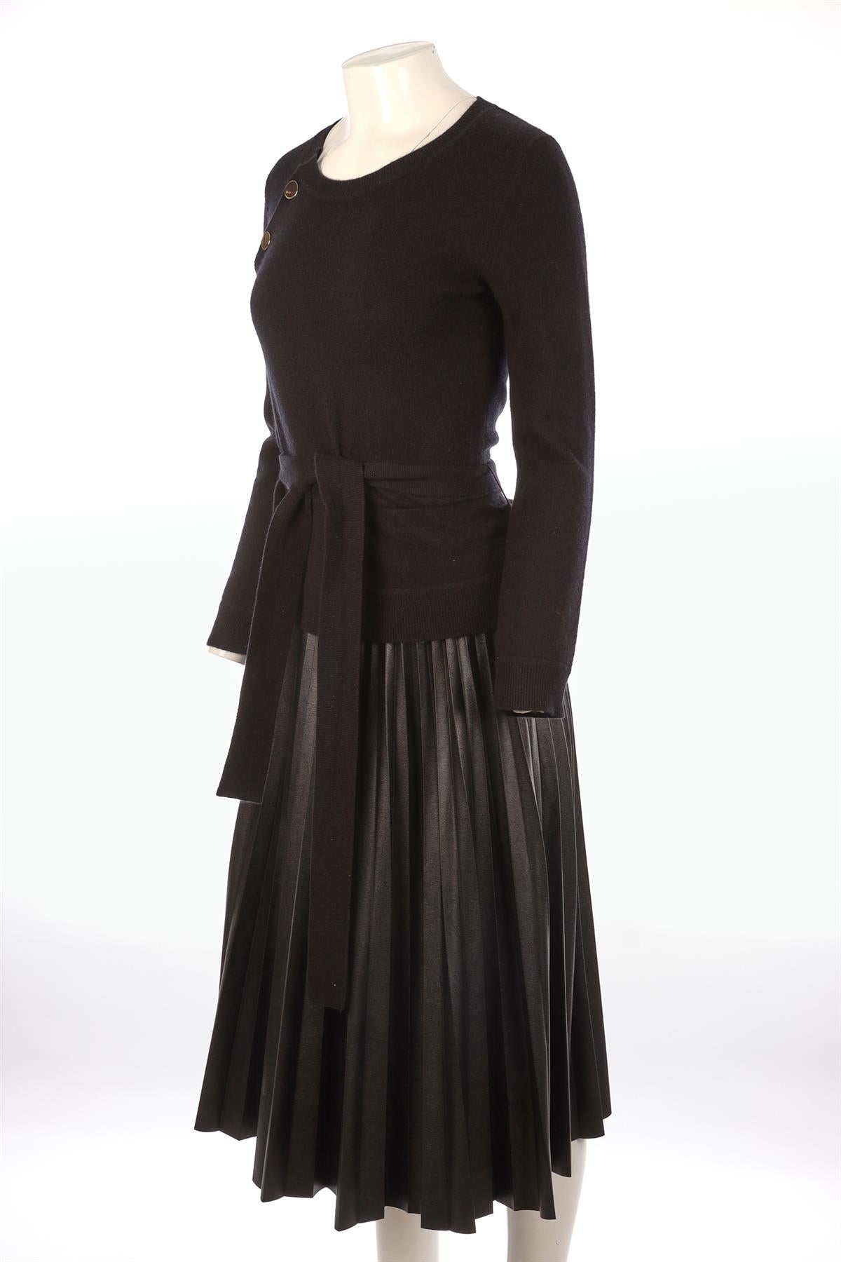 ALTUZARRA BLACK CASHMERE MIDI DRESS FR 36 UK 8