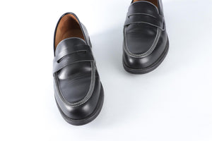 DUKE + DEXTER BLACK MEN'S LEATHER LOAFERS UK 9 EU 43 US 10