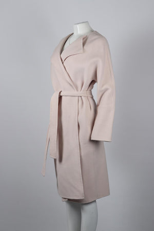 THE COAT CO BELTED CASHMERE AND WOOL BLEND COAT SMALL