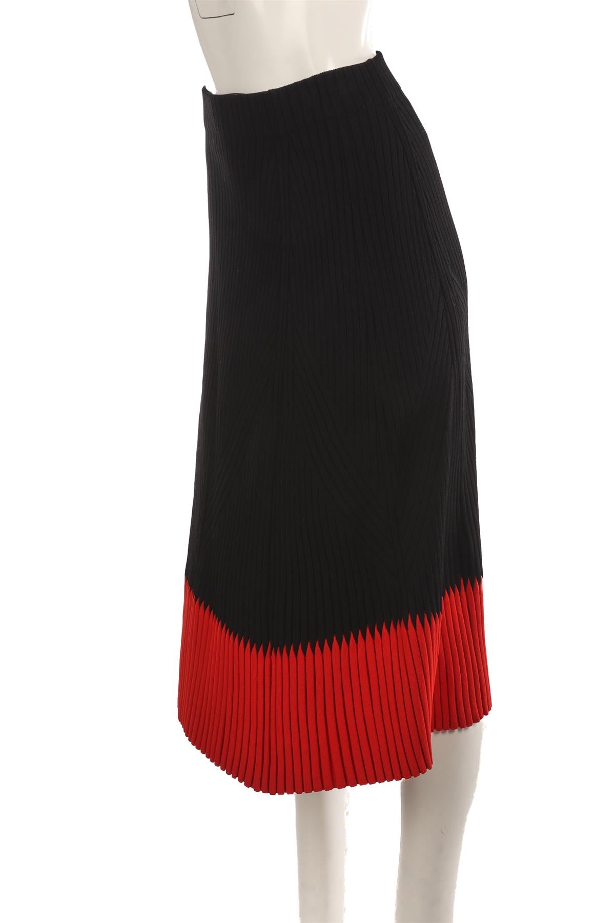ALEXANDER MCQUEEN BLACK KNIT MIDI SKIRT SMALL