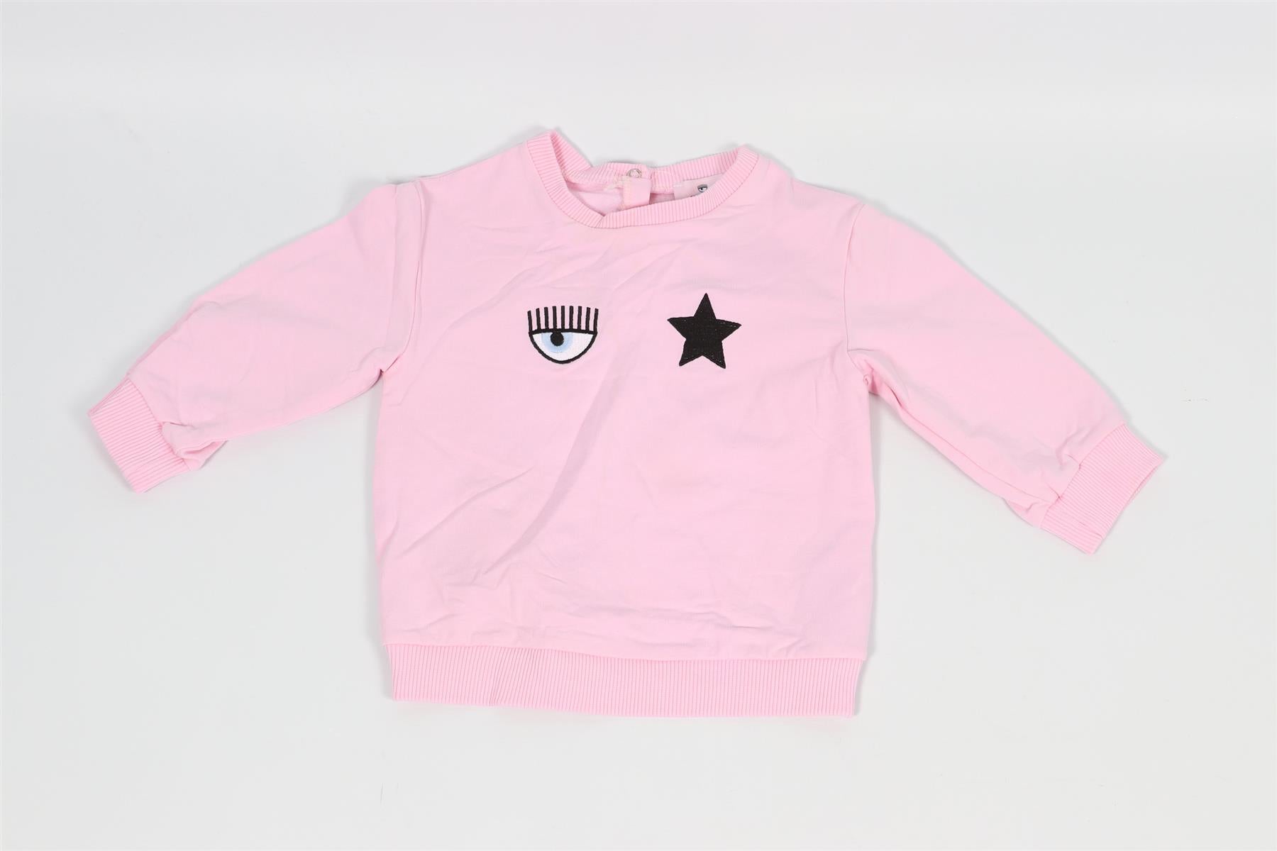 CHIARA FERRAGNI PINK BABY GIRLS SWEATSHIRT AND PANTS SET 18 MONTHS