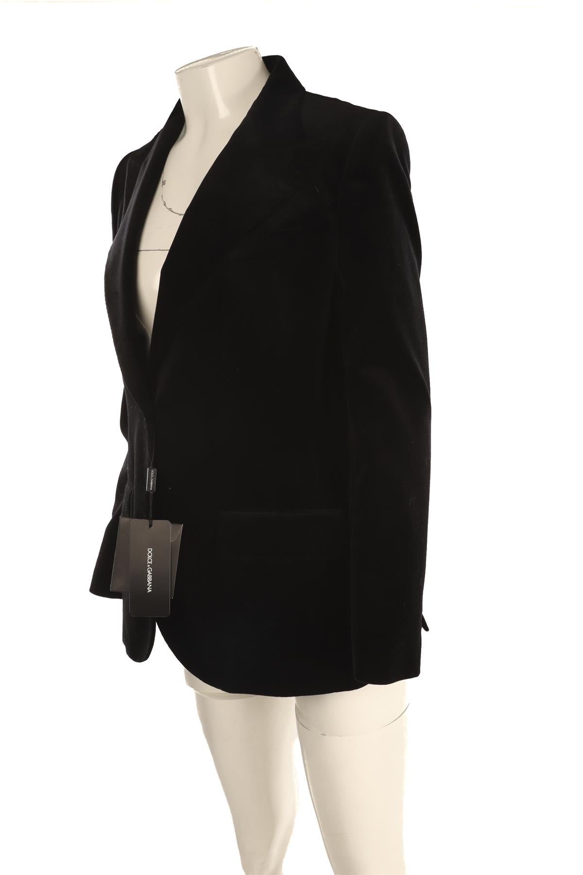 DOLCE & GABBANA BLACK VELVET BLAZER IT 44 UK 12