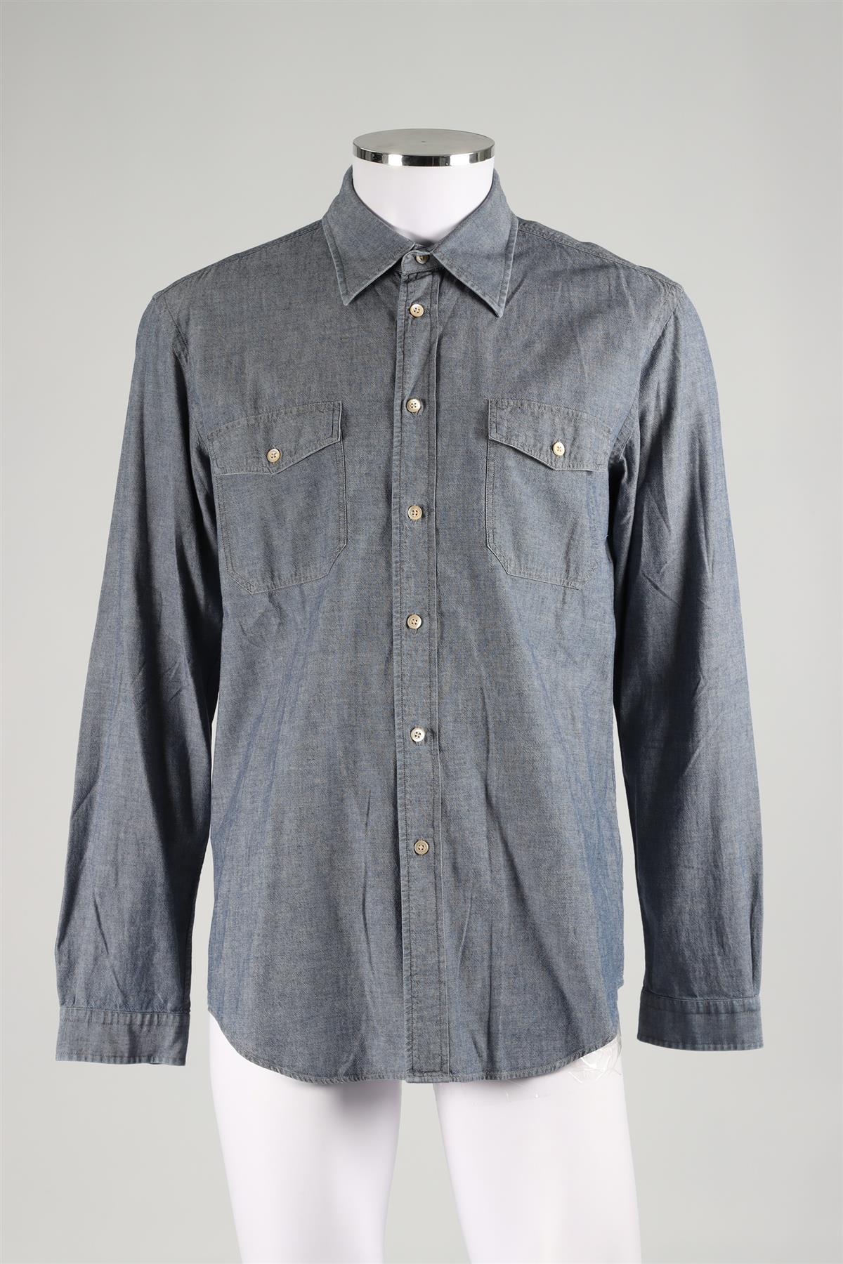 BOGLIOLI BLUE MEN'S COTTON SHIRT EU 42