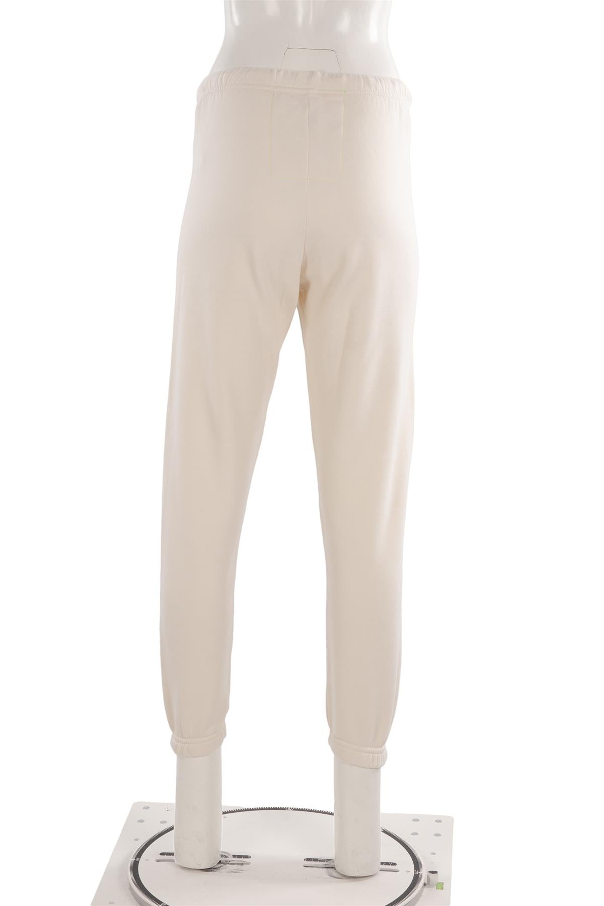 AVIATOR NATION CREAM COTTON TRACK PANTS XSMALL