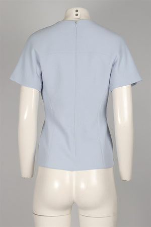 EMILIA WICKSTEAD BLUE CREPE TOP UK 12