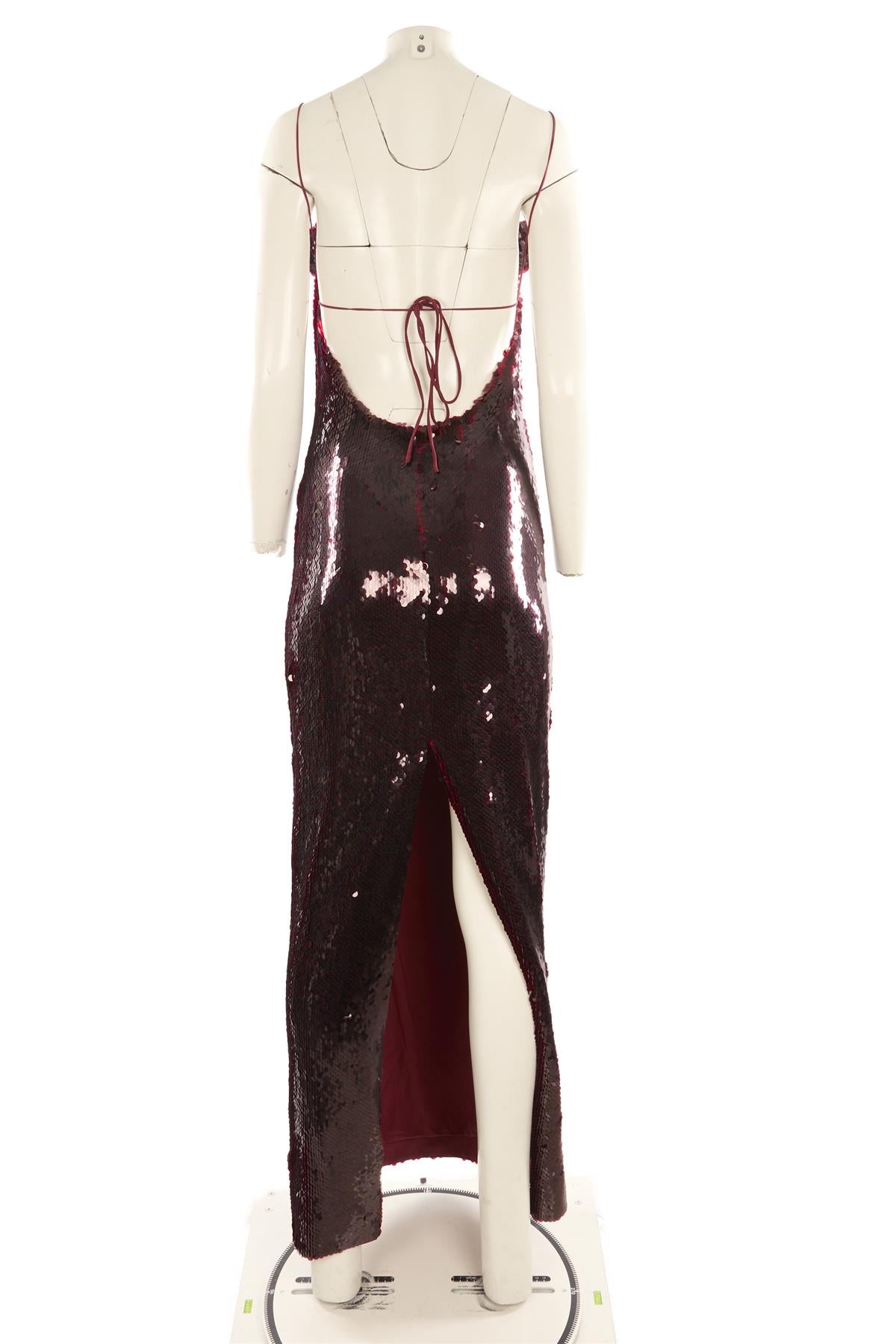 MAGDA BUTRYM BURGUNDY SEQUIN MAXI DRESS FR 36 UK 8