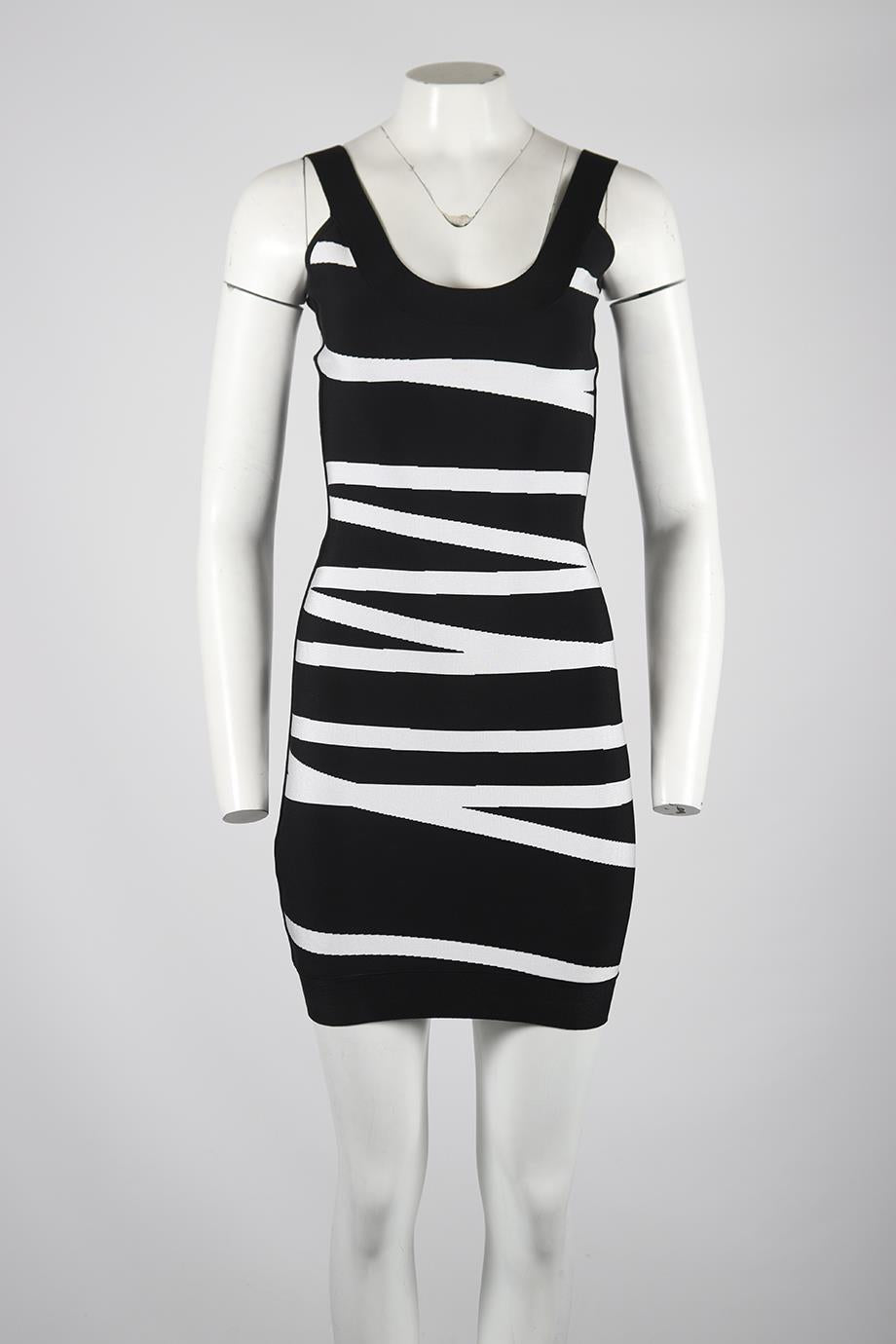 HERVÉ LÉGER STRETCH KNIT MINI DRESS SMALL