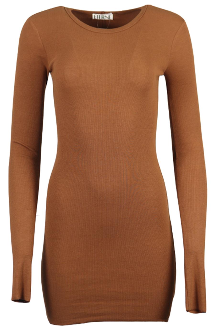 ETERNE RIBBED COTTON BLEND MINI DRESS SMALL