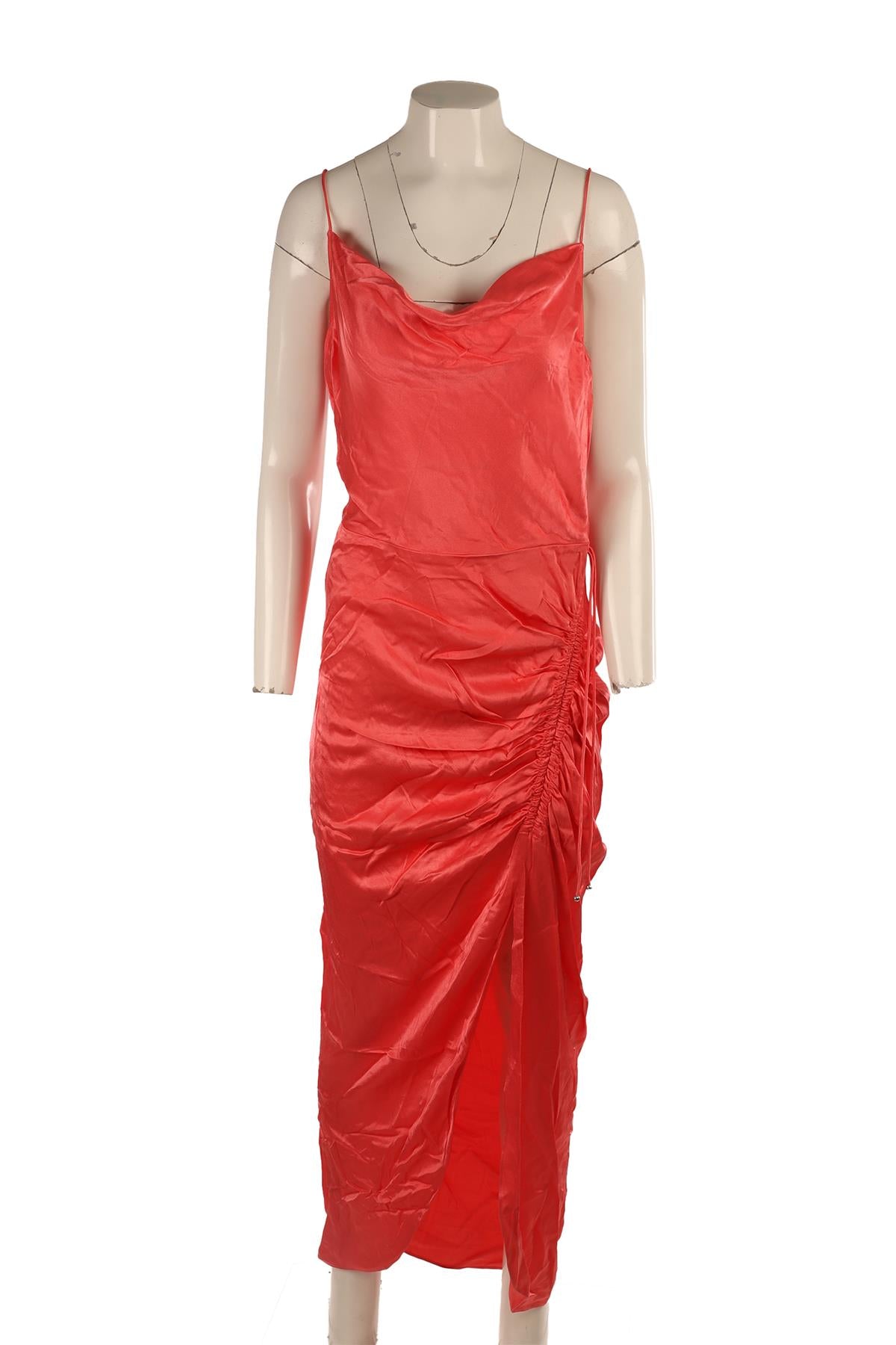VERONICA BEARD PINK SATIN MAXI DRESS US 8 UK 12