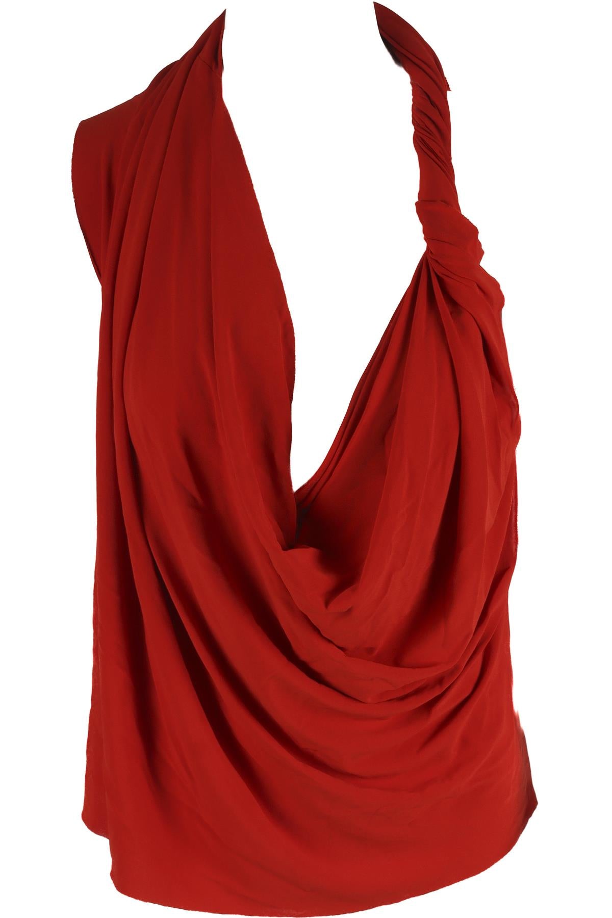 LANVIN RED 2012 JERSEY TOP FR 40 UK 12