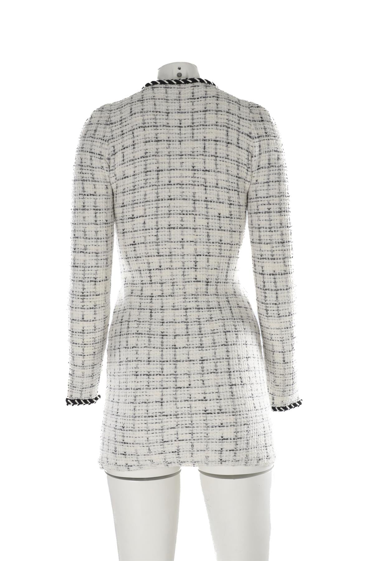 SELF-PORTRAIT ECRU KNIT MINI DRESS SMALL