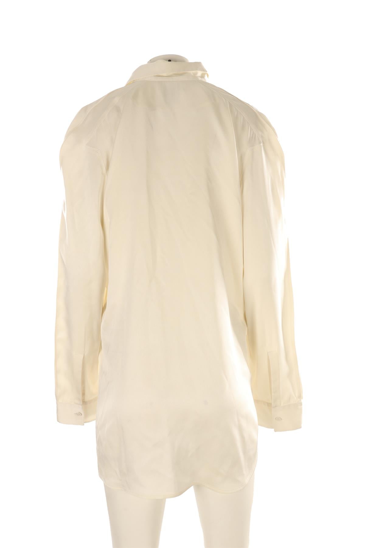 BOTTEGA VENETA CREAM SILK SHIRT IT 44 UK 12