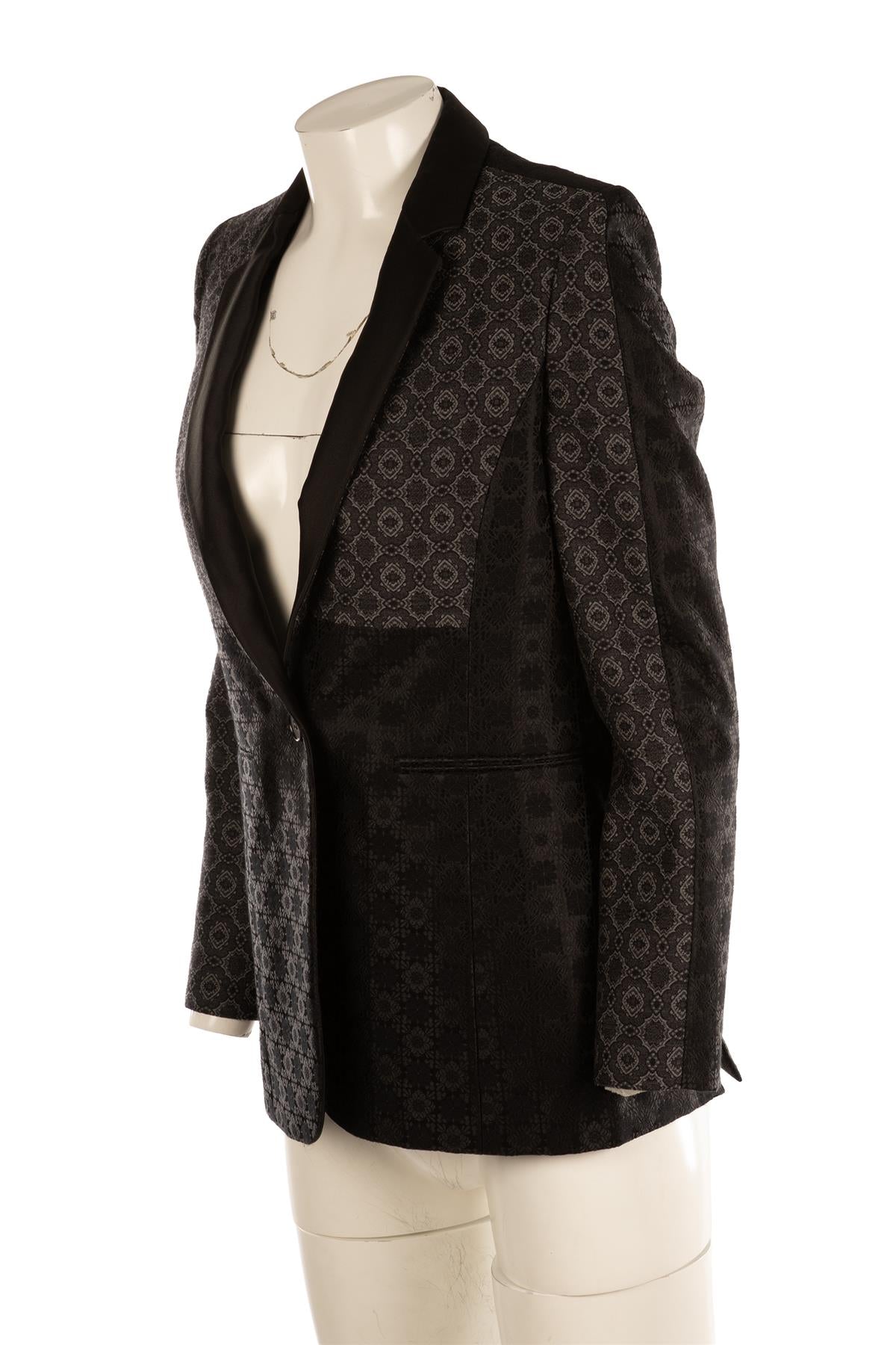 STELLA MCCARTNEY BLACK COTTON BLAZER IT 38 UK 6