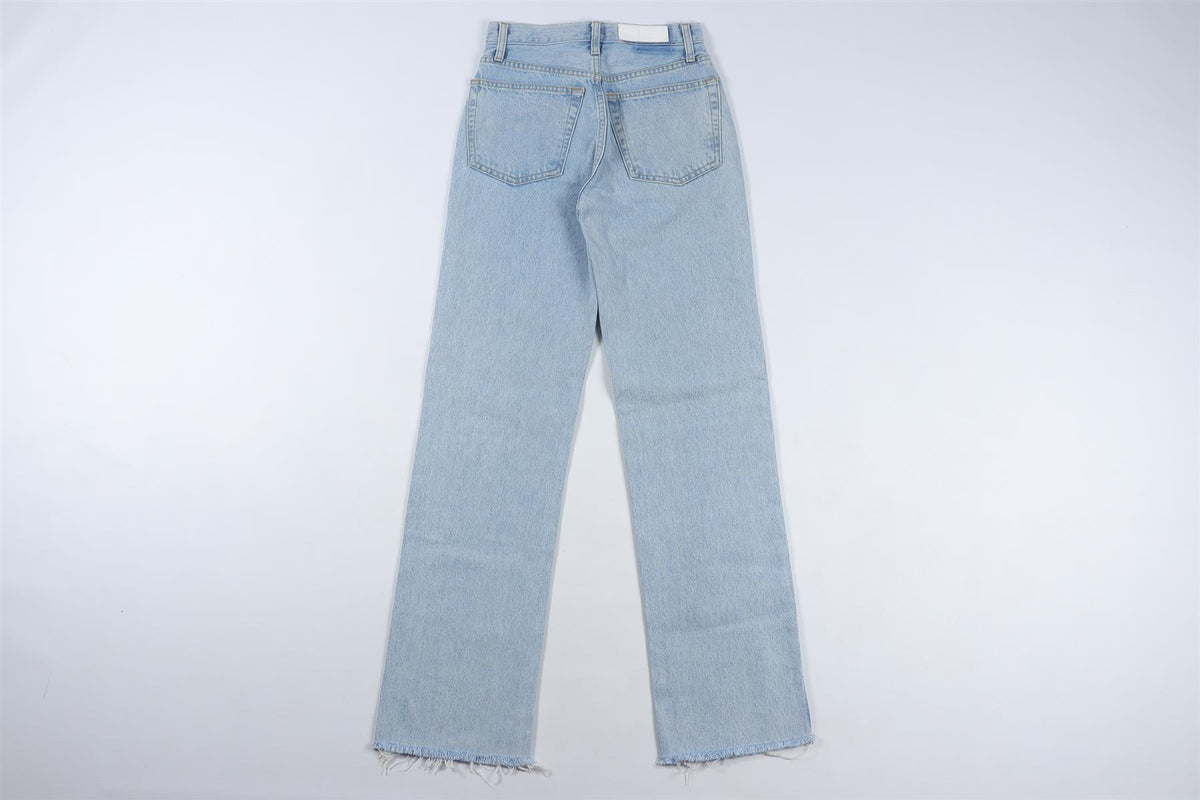 RE/DONE BLUE HIGH RISE STRAIGHT LEG JEANS W24 UK 6