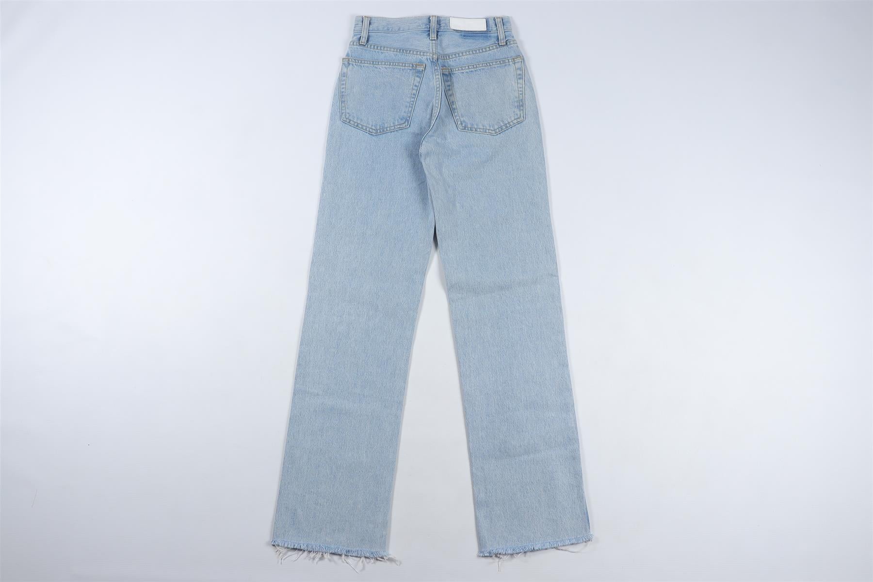 RE/DONE BLUE HIGH RISE STRAIGHT LEG JEANS W24 UK 6