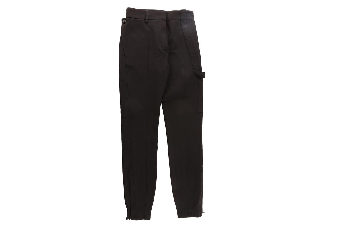 BURBERRY BLACK WOVEN SKINNY PANTS UK 2