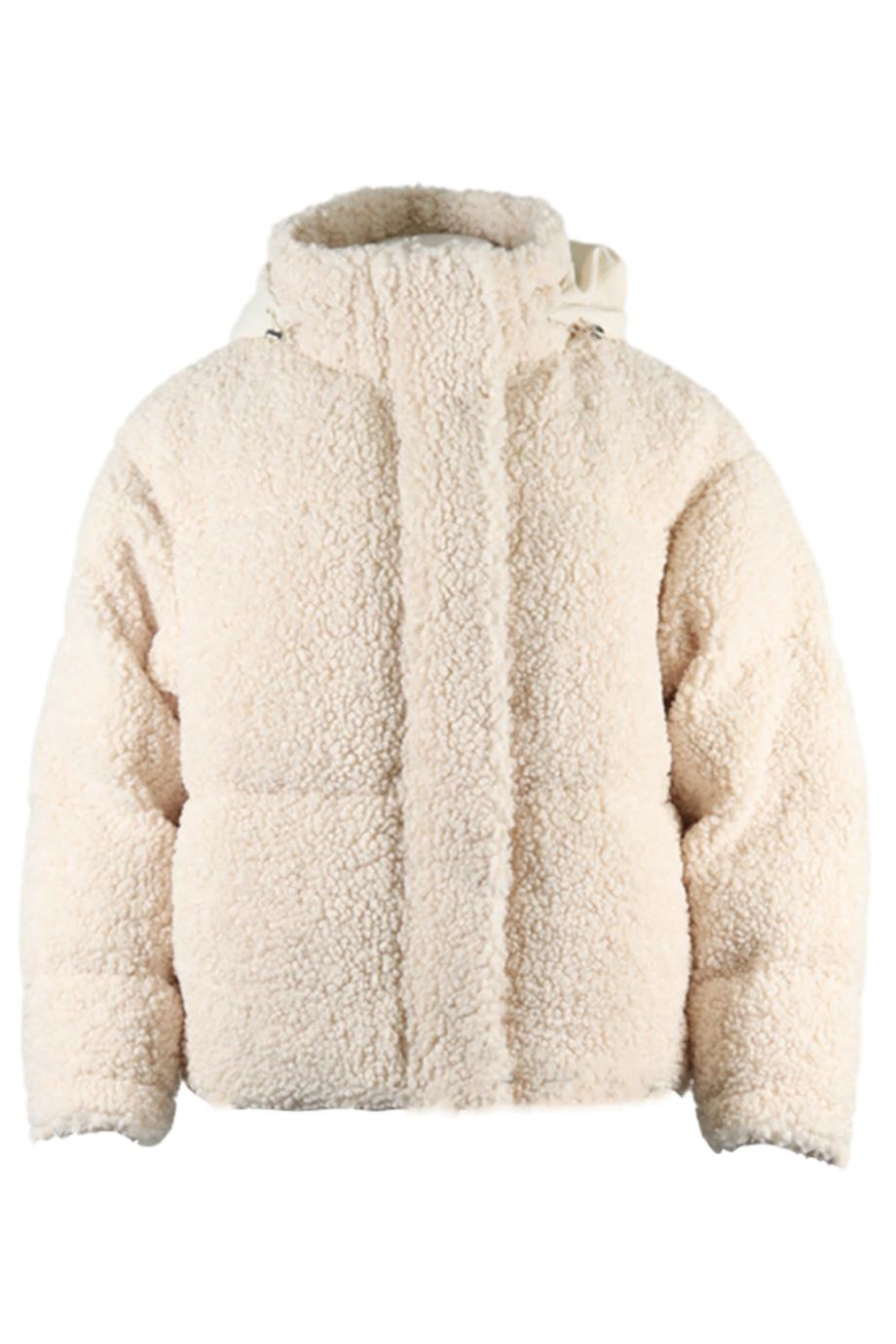 MAJE QUILTED PADDED FAUX SHEARLING JACKET UK 6