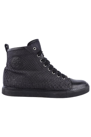 HERMÈS MEN'S BLACK LEATHER SNEAKERS EU 42 UK 8 US 9.5