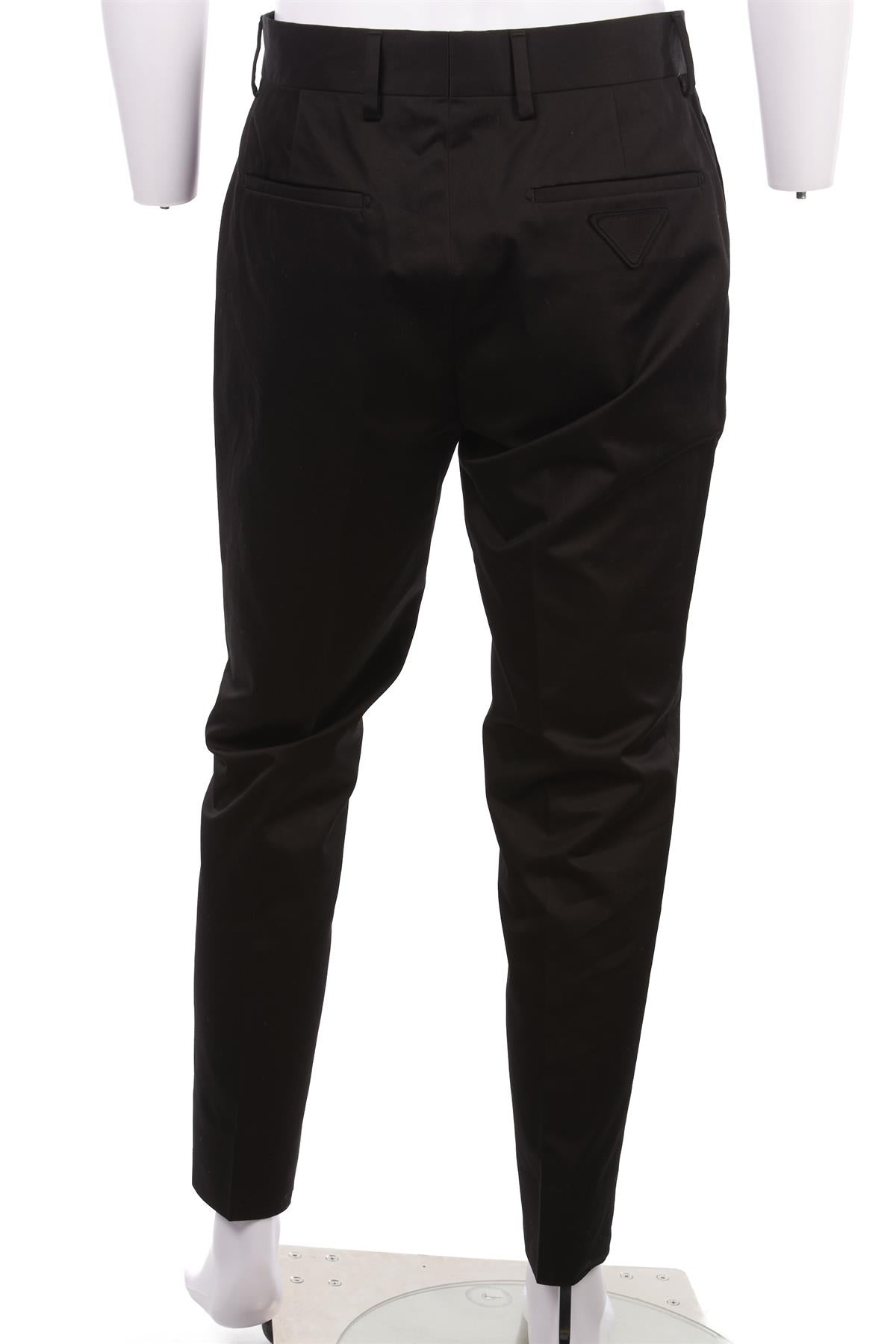 PRADA BLACK MEN'S COTTON STRAIGHT LEG PANTS IT 48 UK 32